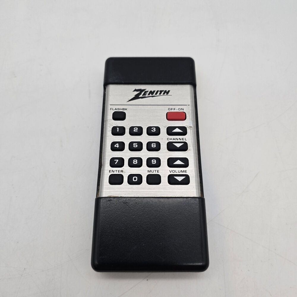 Vintage Zenith TV Remote Control Television Silver and Black 343 14-956C Tested